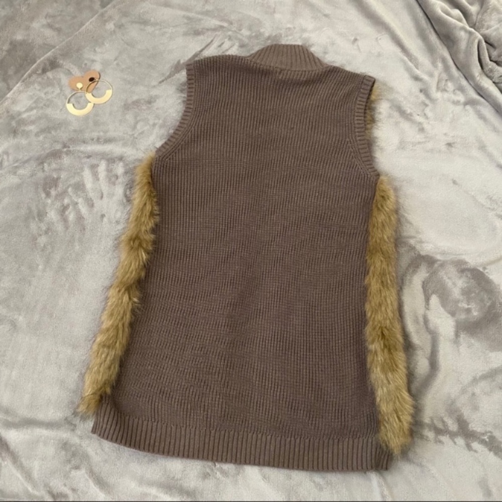 Calvin Klein Fur Jacket Knit Back in S - Picture 3 of 5